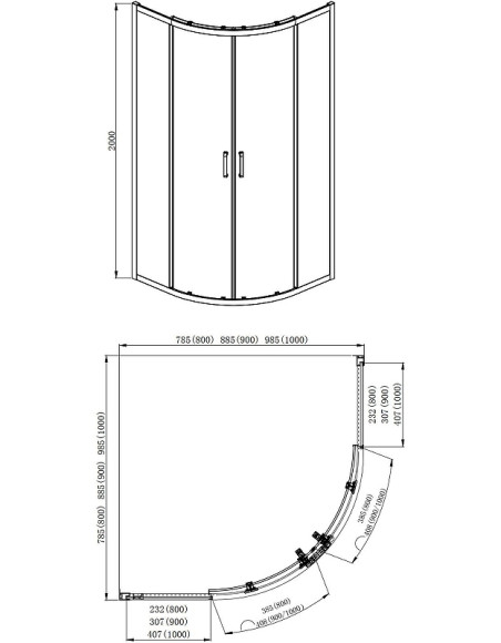 Душевой уголок Aquatek 90х90 AQ ARI RO 09020CH профиль Хром стекло прозрачное