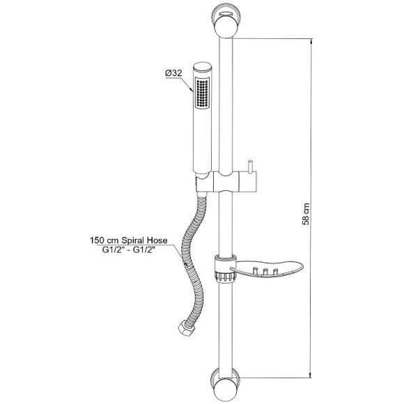 Душевой гарнитур GPD DST63-S Черный матовый
