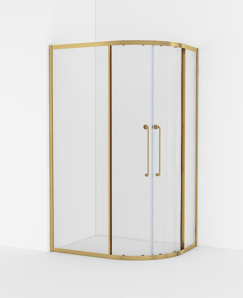 Душевой уголок Cezares Relax-304 120x90 RELAX-304-RH-2-120/90-C-BORO профиль Брашированное золото стекло прозрачное
