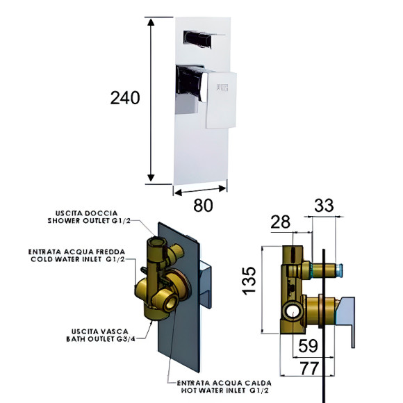 Смеситель для душа Remer Flash Z09 Хром Смеситель для душа Remer Flash Z09 Хром
