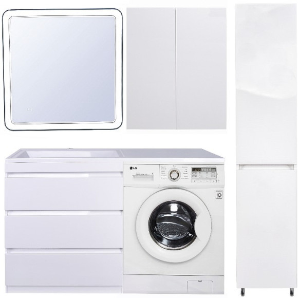 Тумба под раковину Style Line Даллас 130 Люкс Plus СС-00000558 Белая Тумба под раковину Style Line Даллас 130 Люкс Plus СС-00000558 Белая