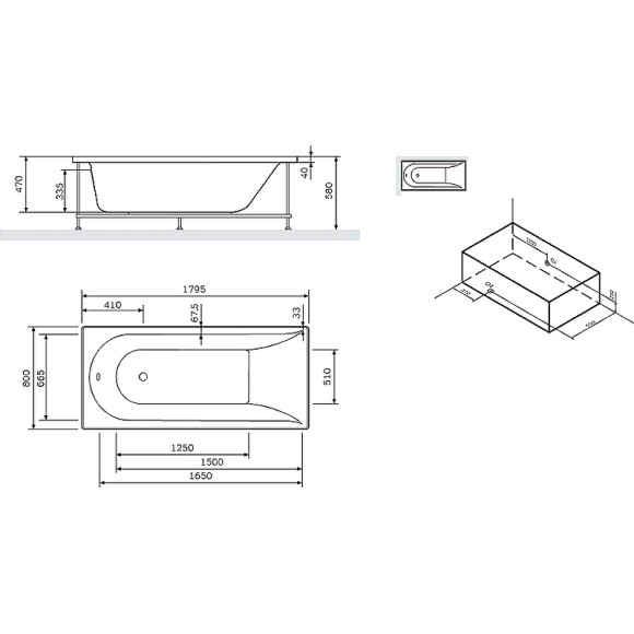 Акриловая ванна AM.PM Spirit 180х80 W72A-180-080W-A2 без гидромассажа Акриловая ванна AM.PM Spirit 180х80 W72A-180-080W-A2 без гидромассажа