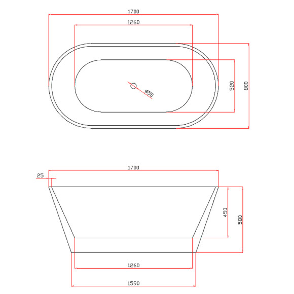 Акриловая ванна Azario Bristol 170х80 BRI17080 без гидромассажа Акриловая ванна Azario Bristol 170х80 BRI17080 без гидромассажа