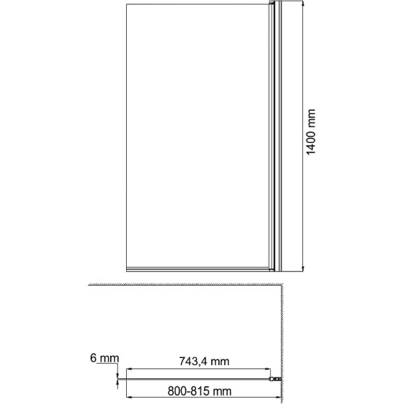 Шторка на ванну WasserKRAFT Berkel 80 R 48P01-80RM профиль Хром стекло матовое Шторка на ванну WasserKRAFT Berkel 80 R 48P01-80RM профиль Хром стекло матовое