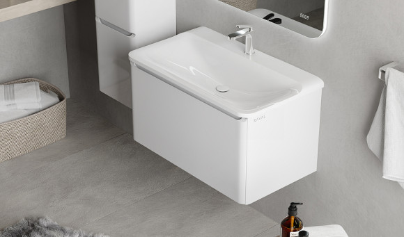 Тумба под раковину Raval Welto 80 Wel.01.80/P/W/RL подвесная Белая