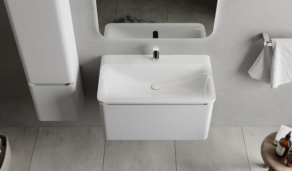 Тумба под раковину Raval Welto 80 Wel.01.80/P/W/RL подвесная Белая