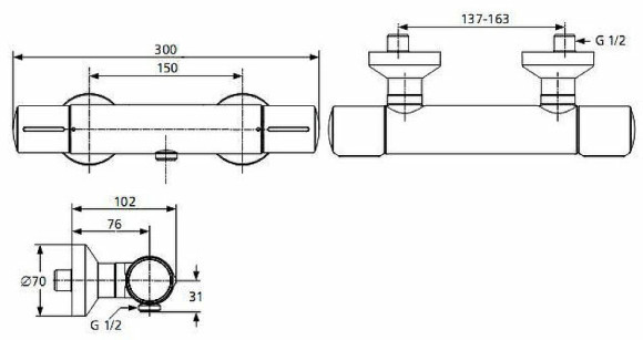 Смеситель для душа Ideal Standard Melange A4279AA с термостатом Хром Смеситель для душа Ideal Standard Melange A4279AA с термостатом Хром