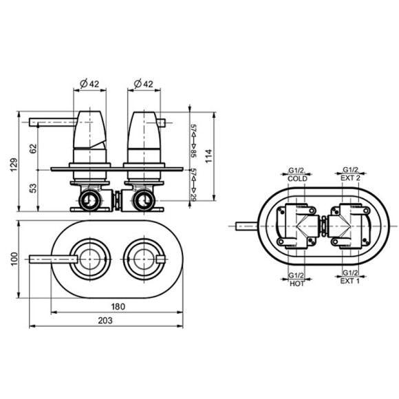Смеситель для душа Webert Opera moderna OE860101015 Хром Смеситель для душа Webert Opera moderna OE860101015 Хром