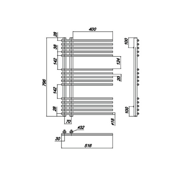 Водяной полотенцесушитель Ravak Style 50х80 X04000083671 Хром Водяной полотенцесушитель Ravak Style 50х80 X04000083671 Хром