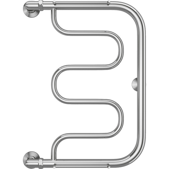 Водяной полотенцесушитель Terminus Фокстрот (1) 600x400 4620768881312 с полкой Хром, боковое подключение, G 1" НР