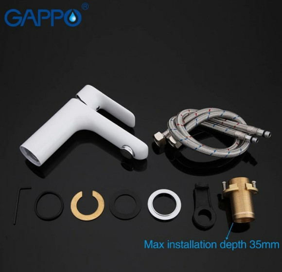 Смеситель для раковины Gappo G48 G1048 Белый Хром Смеситель для раковины Gappo G48 G1048 Белый Хром