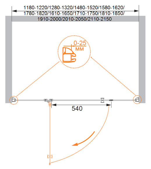 Душевая дверь Cezares Verona 180 L VERONA-W-B-13-60+60/60-P-Cr-L профиль Хром стекло рифленое Душевая дверь Cezares Verona 180 L VERONA-W-B-13-60+60/60-P-Cr-L профиль Хром стекло рифленое