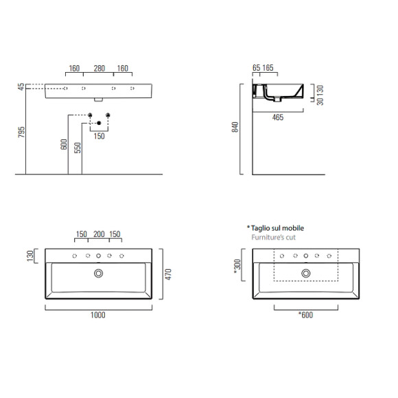 Раковина GSI Kube X 100 9423011 Белая Раковина GSI Kube X 100 9423011 Белая