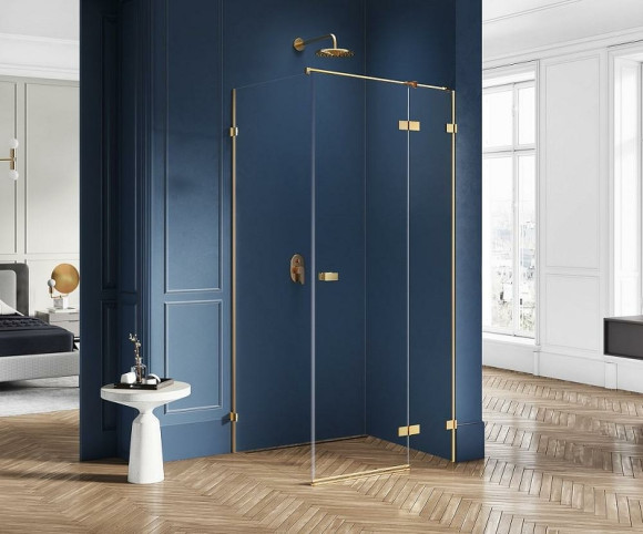 Душевой уголок New Trendy Avexa Gold 100х90 R EXK-1757 профиль Брашированное золото стекло прозрачное Душевой уголок New Trendy Avexa Gold 100х90 R EXK-1757 профиль Брашированное золото стекло прозрачное