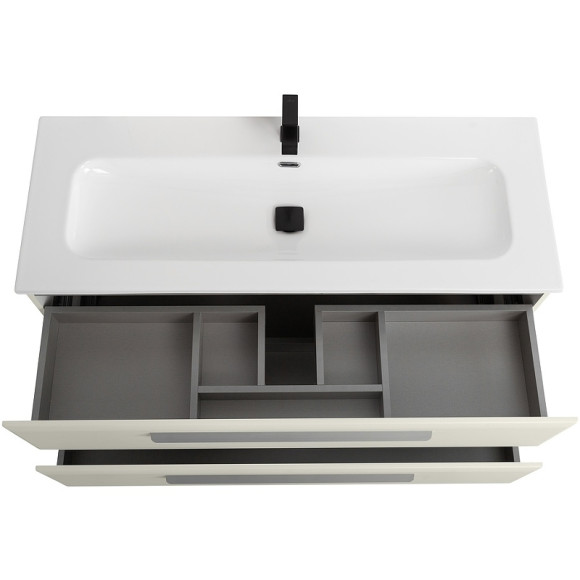 Тумба под раковину Cezares Eco-Cer-N 120 ECO-CER-N-1200-2C-SO-AS-P подвесная Альпака брашированная без ручек