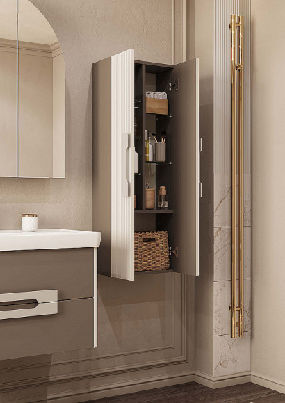 Шкаф пенал Aquaton Ар-Деко 40 1A284703DD6E0 подвесной Кашемир