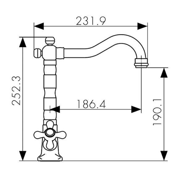 Смеситель для кухни Kaiser Carlson Style 44233 Хром