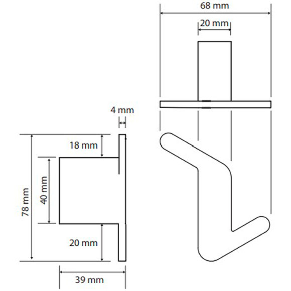 Крючок Bemeta Organic L 157106201L Хром Крючок Bemeta Organic L 157106201L Хром