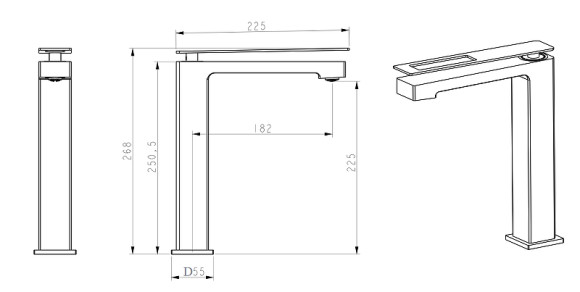 Смеситель для раковины Boheme Q 142-GUW Золото Синий Смеситель для раковины Boheme Q 142-GUW Золото Синий