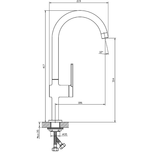 Смеситель для кухни Orange Splito M36-000cr Хром Смеситель для кухни Orange Splito M36-000cr Хром