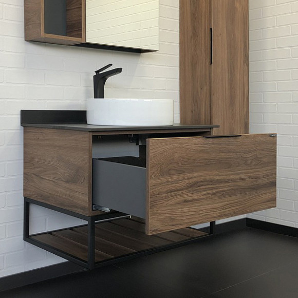 Тумба с раковиной Comforty Порто 75 00-00008926 подвесная Дуб темно-коричневый Тумба с раковиной Comforty Порто 75 00-00008926 подвесная Дуб темно-коричневый