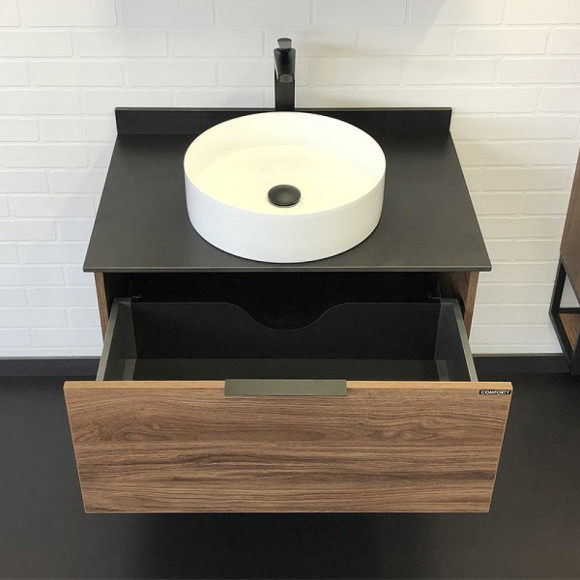 Тумба с раковиной Comforty Порто 75 00-00008926 подвесная Дуб темно-коричневый Тумба с раковиной Comforty Порто 75 00-00008926 подвесная Дуб темно-коричневый