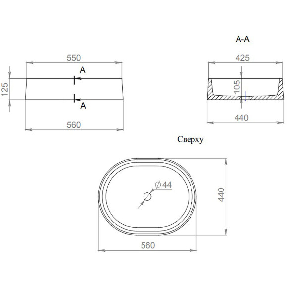 Раковина-чаша Salini Gloria 56 311 1102211M Белая матовая