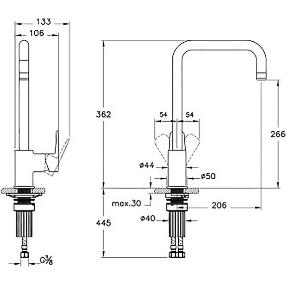 Смеситель для кухни Vitra Flow Soft A4342636EXP Черный матовый