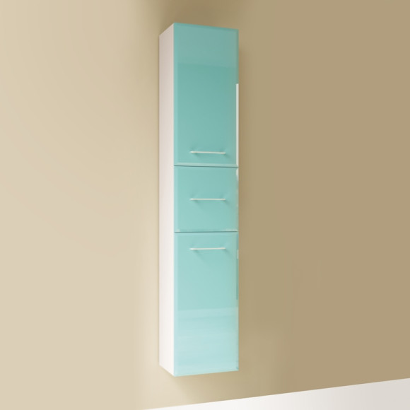 Шкаф пенал Marka One Mix 30П с ручками фасад стекло Бирюзовый Шкаф пенал Marka One Mix 30П с ручками фасад стекло Бирюзовый
