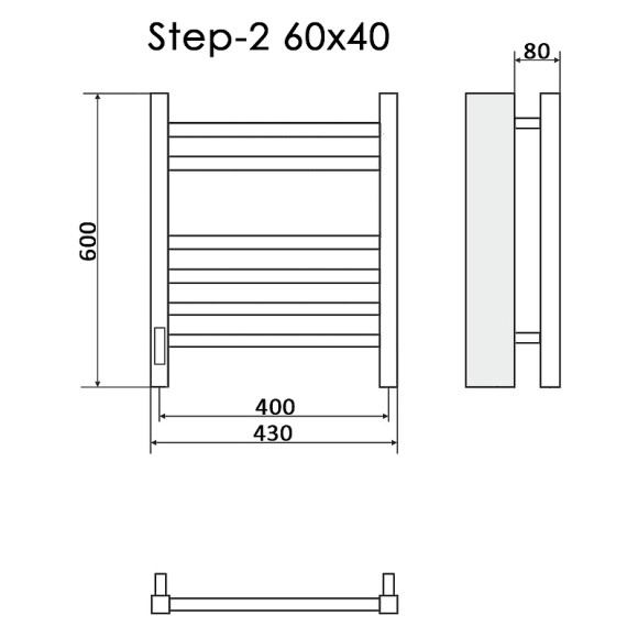 Электрический полотенцесушитель Ника Step-2 60/40 Белый матовый Электрический полотенцесушитель Ника Step-2 60/40 Белый матовый
