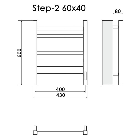 Электрический полотенцесушитель Ника Step-2 60/40 Белый матовый Электрический полотенцесушитель Ника Step-2 60/40 Белый матовый