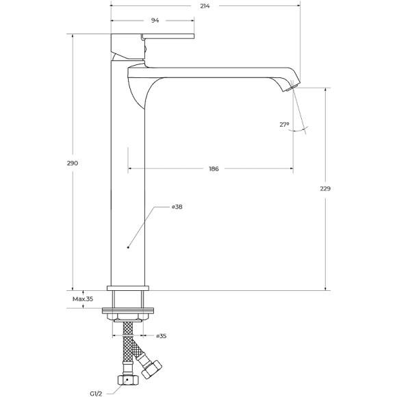 Смеситель для раковины BelBagno Aurora AURORA-LMC-CRM-W0 Хром Смеситель для раковины BelBagno Aurora AURORA-LMC-CRM-W0 Хром