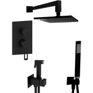 Душевой комплект Paffoni Ringo KITZRIN018NO/M из душевой системы с гигиеническим душем Черный матовый Душевой комплект Paffoni Ringo KITZRIN018NO/M из душевой системы с гигиеническим душем Черный матовый