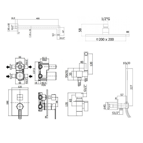 Душевой комплект Paffoni Ringo KITZRIN018NO/M из душевой системы с гигиеническим душем Черный матовый Душевой комплект Paffoni Ringo KITZRIN018NO/M из душевой системы с гигиеническим душем Черный матовый