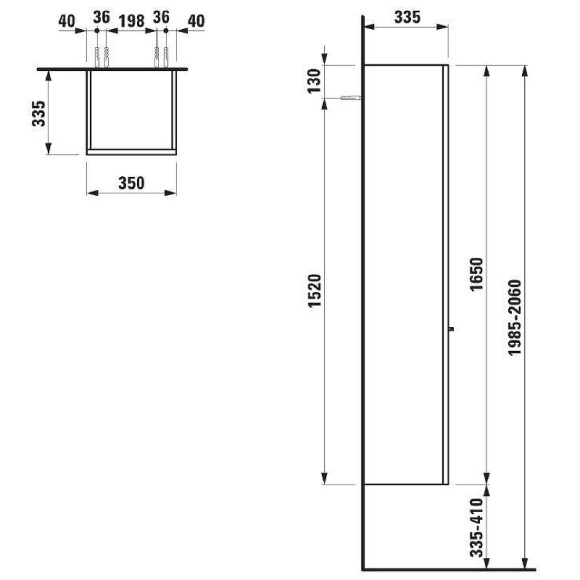 Шкаф пенал Laufen Case 35 R 4.0202.2.075.463.R подвесной Белый матовый Шкаф пенал Laufen Case 35 R 4.0202.2.075.463.R подвесной Белый матовый