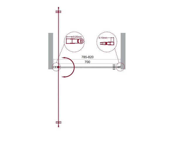 Душевая дверь BelBagno Etna 80 ETNA-B-1-80-C-Cr-90 профиль Хром стекло прозрачное
