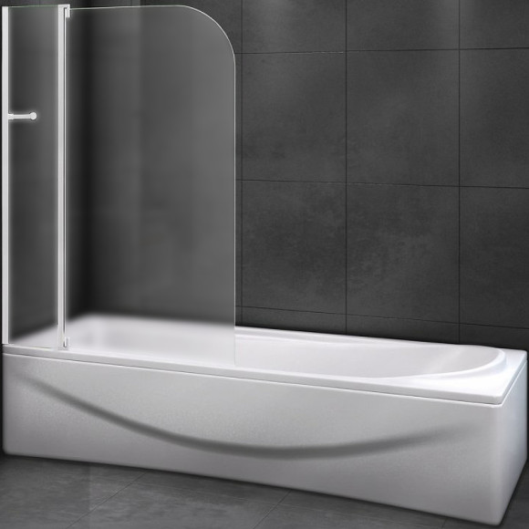 Шторка на ванну Cezares Relax 100 L RELAX-V-11-100/140-P-Bi-L профиль Серый стекло рифленое