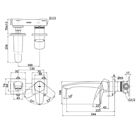 Смеситель для раковины Toto GM TLG09308R Хром Смеситель для раковины Toto GM TLG09308R Хром