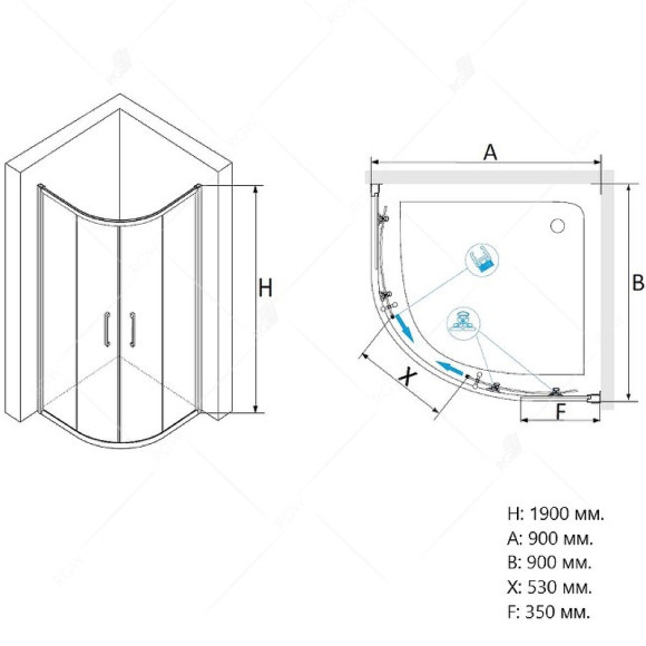 Душевой уголок RGW Passage PA-51 90х90 02085199-11 профиль Хром стекло прозрачное Душевой уголок RGW Passage PA-51 90х90 02085199-11 профиль Хром стекло прозрачное