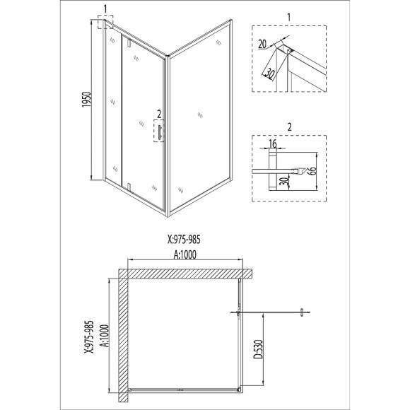 Душевой уголок Niagara Nova 100х100 NG-6602 профиль Хром стекло прозрачное Душевой уголок Niagara Nova 100х100 NG-6602 профиль Хром стекло прозрачное