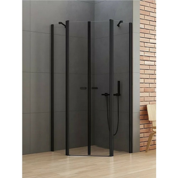 Душевой уголок New Trendy New Soleo Black 80х80 K-0616 профиль Черный стекло прозрачное Душевой уголок New Trendy New Soleo Black 80х80 K-0616 профиль Черный стекло прозрачное