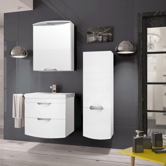 Шкаф пенал Style Line Жасмин 2 36 Люкс подвесной Белый глянец Шкаф пенал Style Line Жасмин 2 36 Люкс подвесной Белый глянец