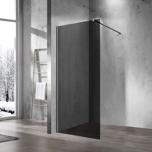 Душевая перегородка Vincea Walk-In 80 VSW-1H800CGGM профиль Вороненая сталь стекло тонированное Душевая перегородка Vincea Walk-In 80 VSW-1H800CGGM профиль Вороненая сталь стекло тонированное