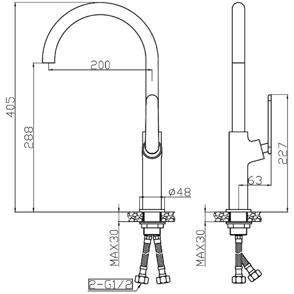 Смеситель для кухни Agger Beauty A2600100 Хром