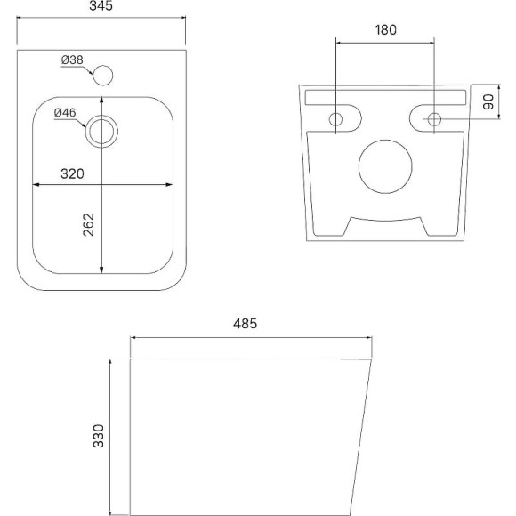 Биде Iddis Bild BILRB02i82 подвесное Черное матовое Биде Iddis Bild BILRB02i82 подвесное Черное матовое