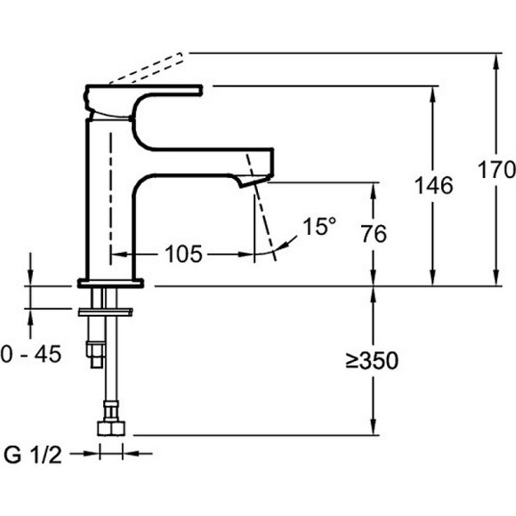 Смеситель для раковины Jacob Delafon Strayt E8919-CP Хром