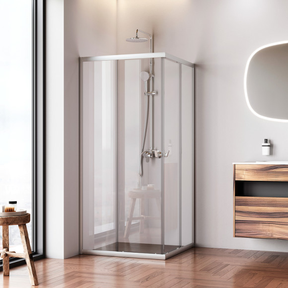 Душевой уголок AM.PM Sunny 90х90 W87G-403-9090-MT профиль Хром матовый стекло прозрачное