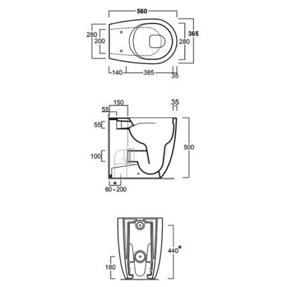 Унитаз Simas Vignoni VI21bi приставной без сиденья Унитаз Simas Vignoni VI21bi приставной без сиденья