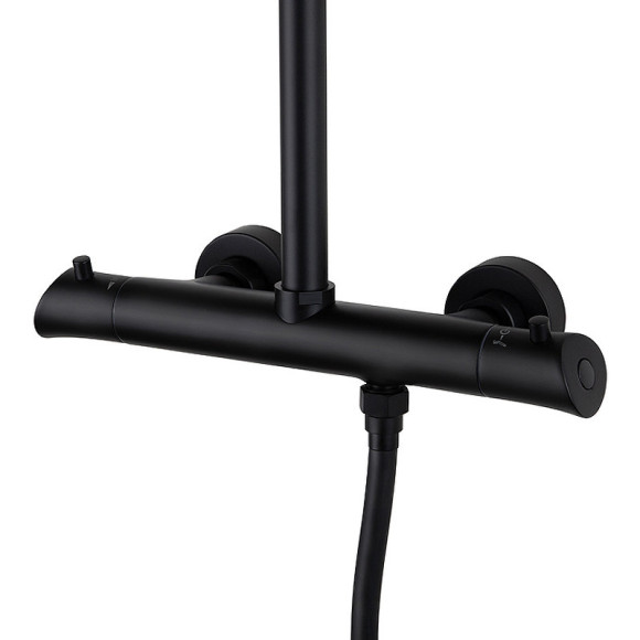 Душевая система Kaiser Nove 06177-2 с термостатом Черная матовая Душевая система Kaiser Nove 06177-2 с термостатом Черная матовая