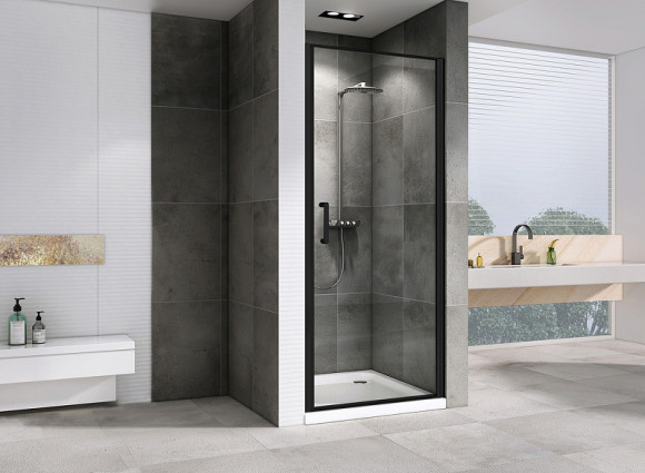 Душевая дверь Abber Sonnenstrand 90 AG04090B профиль Черный стекло прозрачное Душевая дверь Abber Sonnenstrand 90 AG04090B профиль Черный стекло прозрачное
